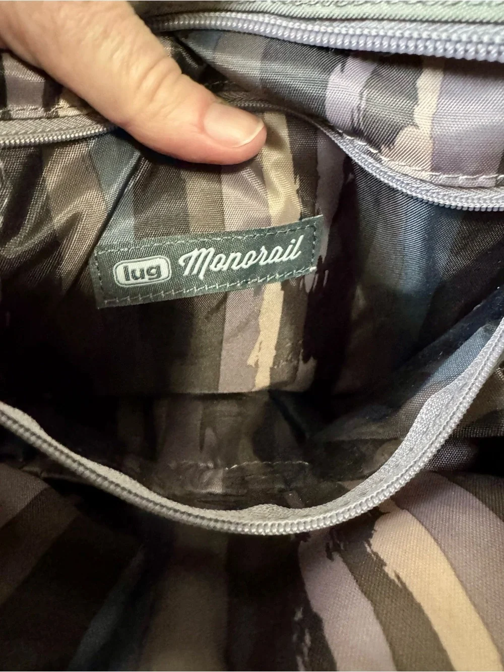 Lug Monorail Convertible Crossbody Backpack Gray Bag Travel Insulate Pocket